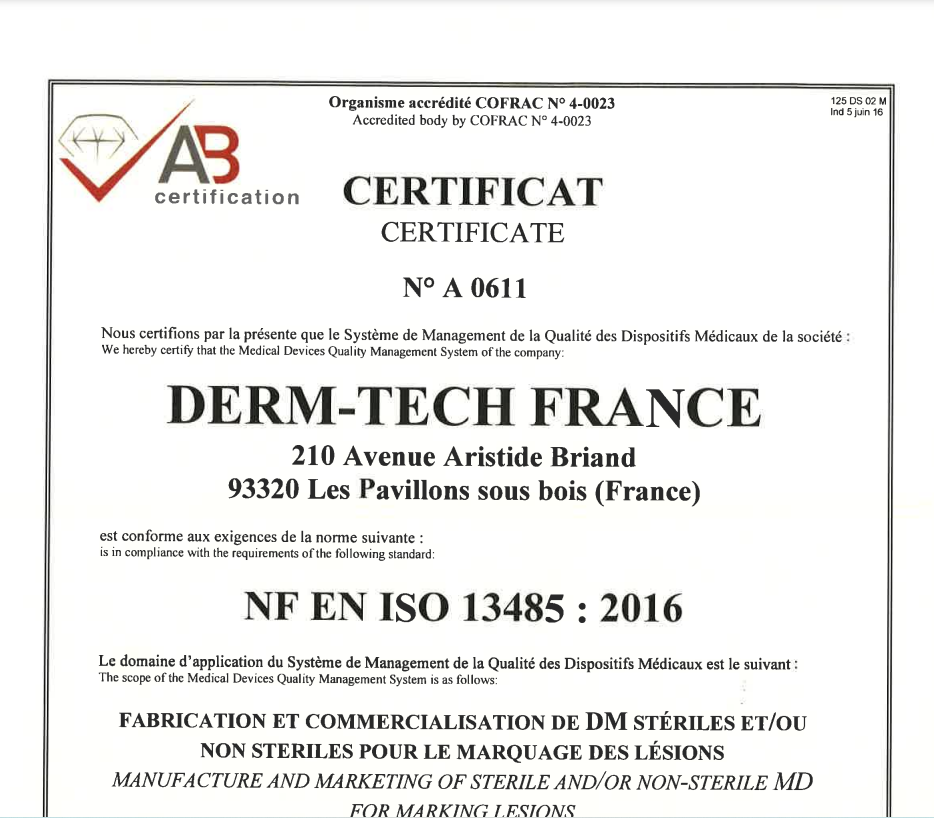 CERTIFICAT ISO 13485 2020